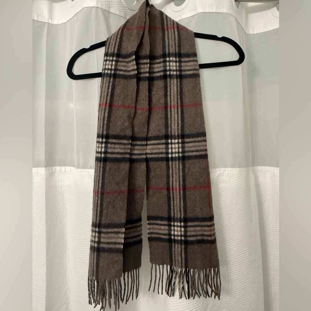 Brown Plaid Men's Scarf - Classic Wool-Feel Accessory